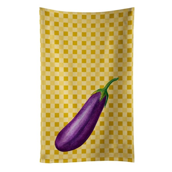 Carolines Treasures Eggplant on Basketweave Kitchen Towel - BB7200KTWL