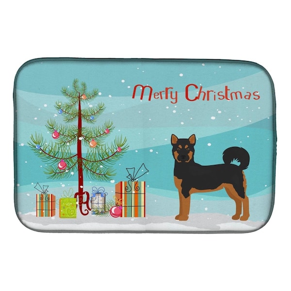 Carolines Treasures Akita Shepherd Black & Tan Christmas Tree Dish Drying Mat - CK3798DDM