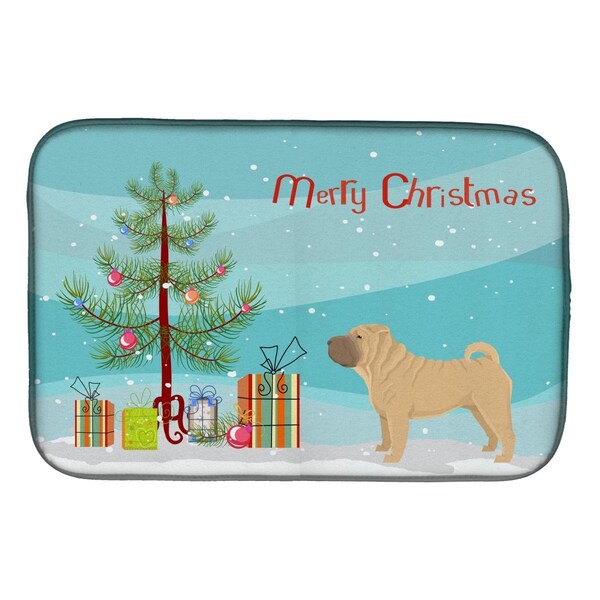 Carolines Treasures Shar Pei Christmas Tree Dish Drying Mat - CK3562DDM