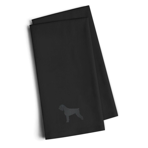 Carolines Treasures Giant Schnauzer Black Embroidered Kitchen Towel, Set of 2 - BB3473BKTWE