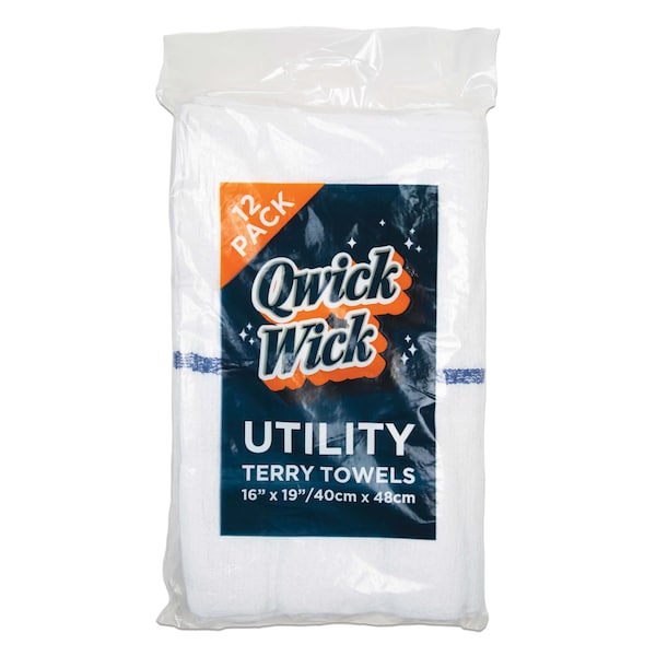 Monarch Qwick Wick Bar Mop Towels Blue Stripe , 12PK - N030-W65-5DZ