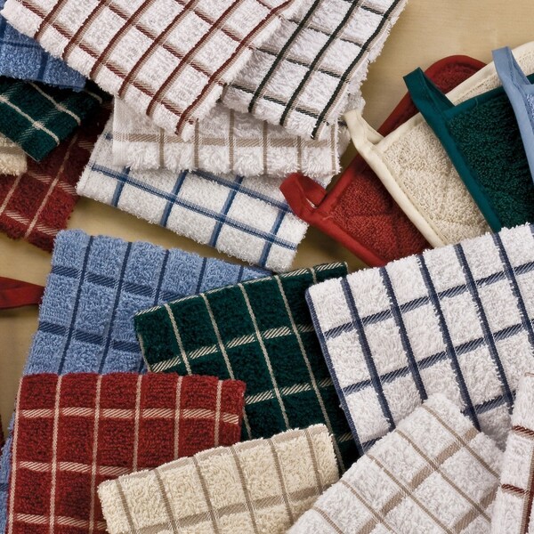 John Ritzenthaler KITCHEN TOWEL 15X25 BRICK CHK, 12PK - 9850127
