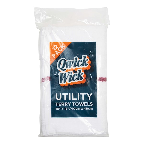 Monarch Qwick Wick Bar Mop Towels Red Stripe  , 12PK - N030-W65RD-5DZ