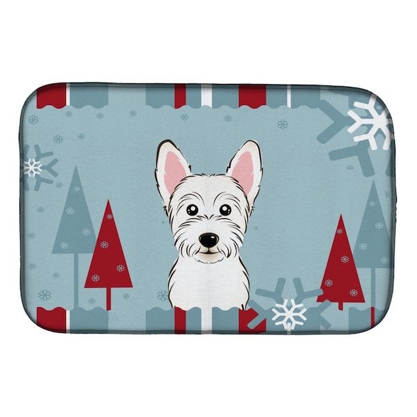 Carolines Treasures Winter Holiday Westie Dish Drying Mat - BB1722DDM