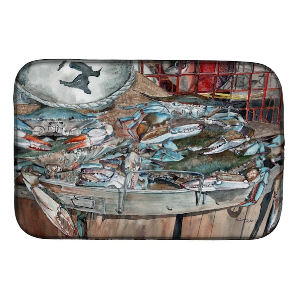 Carolines Treasures Basket Full of Blue Crabs Dish Drying Mat - 8961DDM
