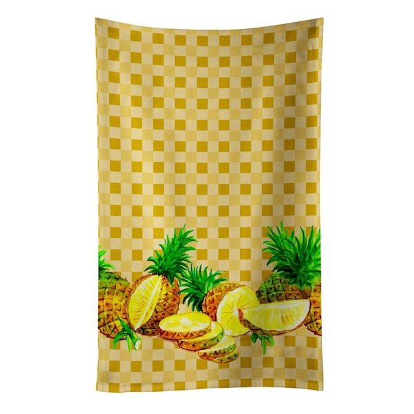 Carolines Treasures Pineapples on Basketweave Kitchen Towel - BB7180KTWL