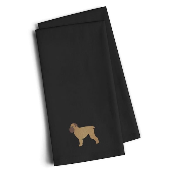 Carolines Treasures Brussels Griffon Black Embroidered Kitchen Towel, Set of 2 - BB3440BKTWE