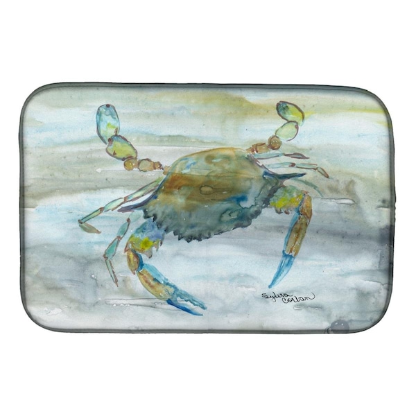 Carolines Treasures Blue Crab No.2 Watercolor Dish Drying Mat - SC2004DDM