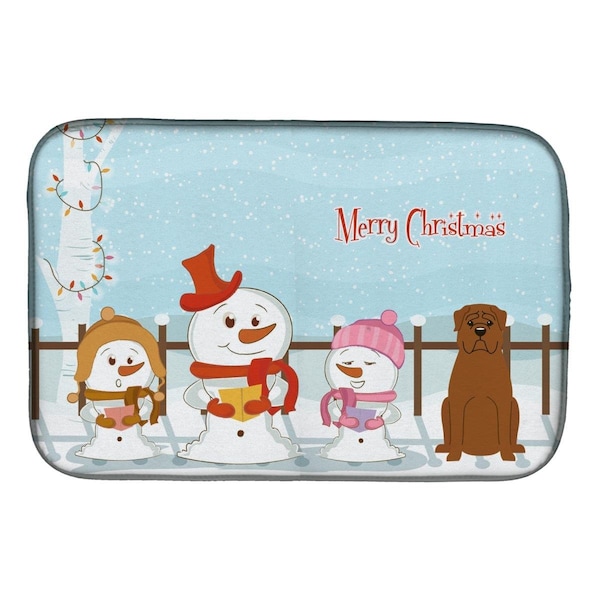 Carolines Treasures Merry Christmas Carolers Dogue De Bourdeaux Dish Drying Mat - BB2404DDM