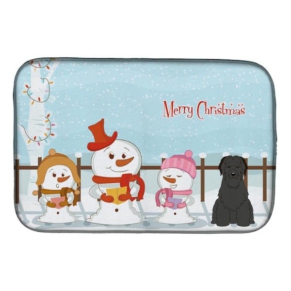 Carolines Treasures Merry Christmas Carolers Briard Black Dish Drying Mat - BB2412DDM