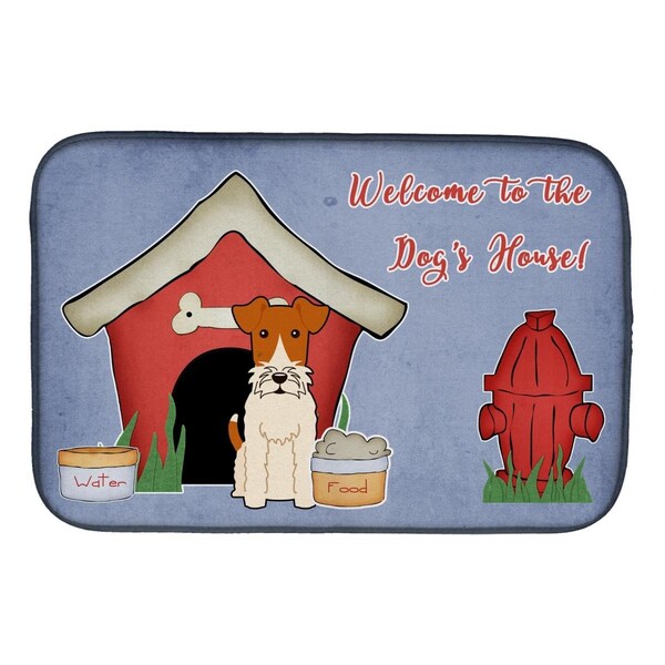 Carolines Treasures Dog House Collection Wire Fox Terrier Dish Drying Mat - BB2855DDM