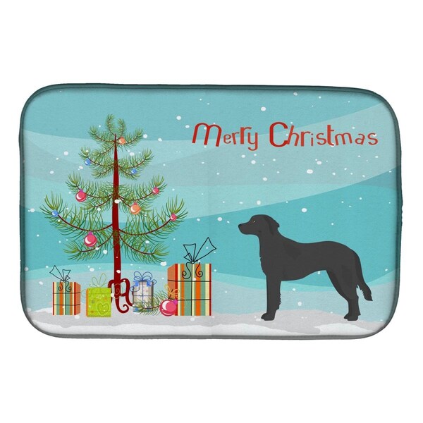 Carolines Treasures Black Goldador Christmas Tree Dish Drying Mat - CK3837DDM