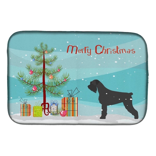 Carolines Treasures Giant Schnauzer Merry Christmas Tree Dish Drying Mat - BB2991DDM
