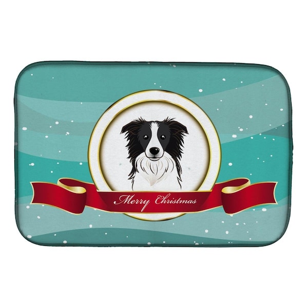 Carolines Treasures Border Collie Merry Christmas Dish Drying Mat - BB1551DDM