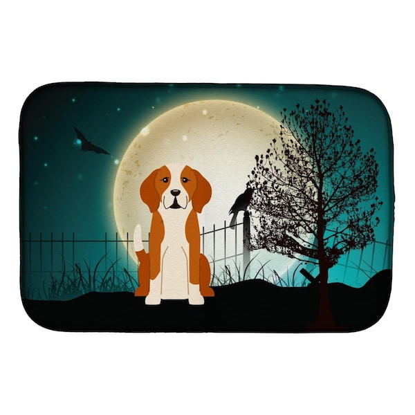 Carolines Treasures Halloween Scary English Foxhound Dish Drying Mat - BB2300DDM