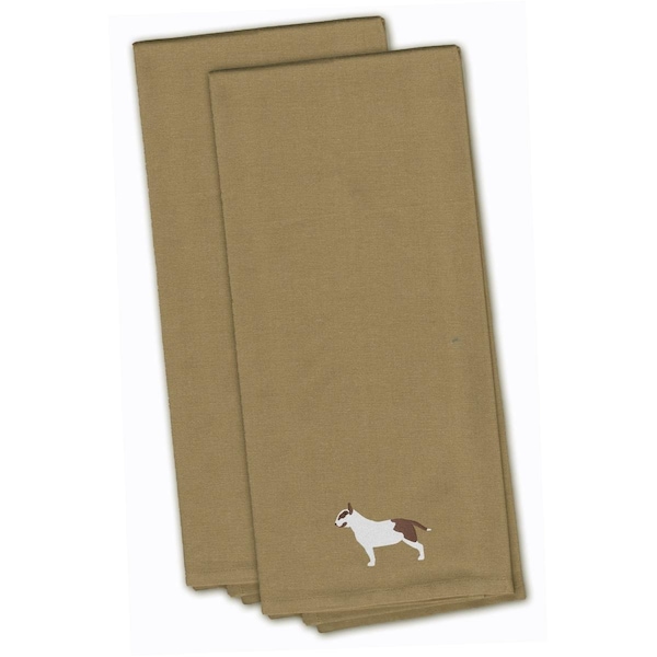 Carolines Treasures Bull Terrier Tan Embroidered Kitchen Towel - BB3478TNTWE