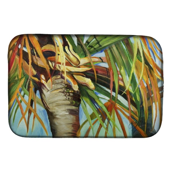 Carolines Treasures Orange Top Palm Tree Dish Drying Mat - JMK1129DDM