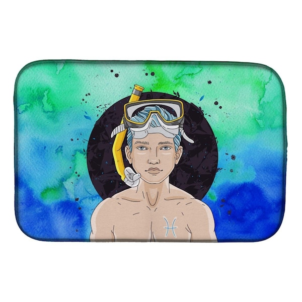 Carolines Treasures Pisces Zodiac Sign Dish Drying Mat - BB7316DDM