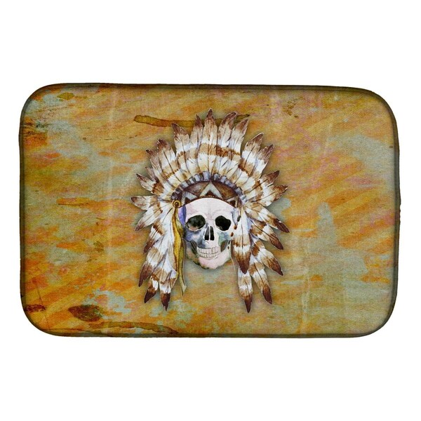 Carolines Treasures Day of the Dead Indian Skull Dish Drying Mat - BB5121DDM