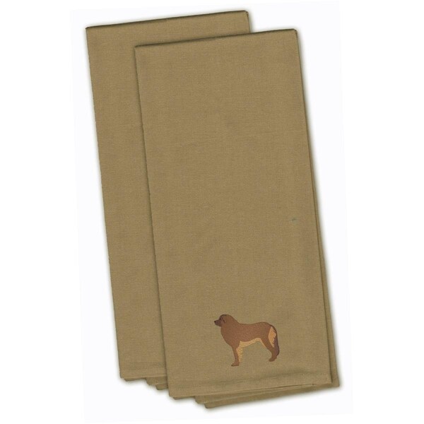 Carolines Treasures Leonberger Tan Embroidered Kitchen Towel - BB3458TNTWE