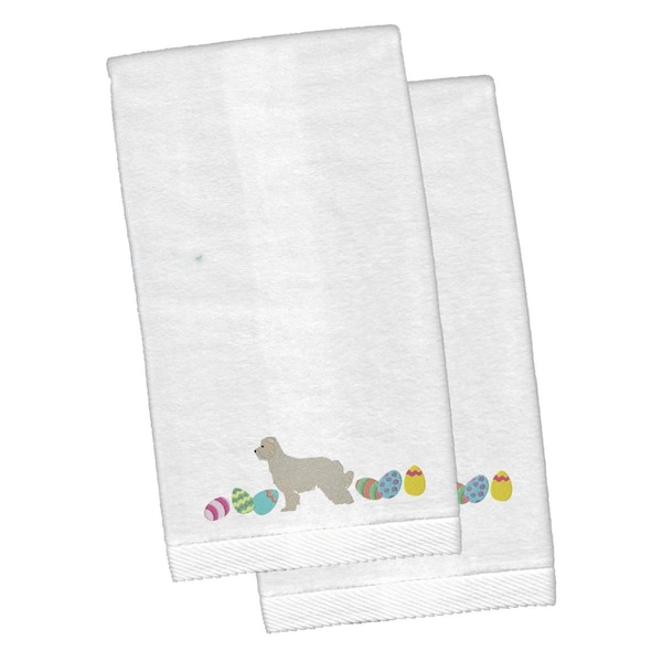 Carolines Treasures Great Pyrenees Easter White Embroidered Plush Hand Towel - CK1650KTEMB