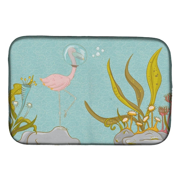 Carolines Treasures Flamingo Underwater No.2 Dish Drying Mat - BB8557DDM