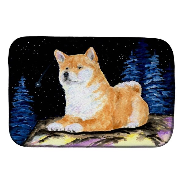 Carolines Treasures Starry Night Shiba Inu Dish Drying Mat - SS8445DDM