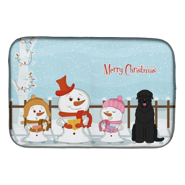 Carolines Treasures Merry Christmas Carolers Black Russian Terrier Dish Drying Mat - BB2357DDM