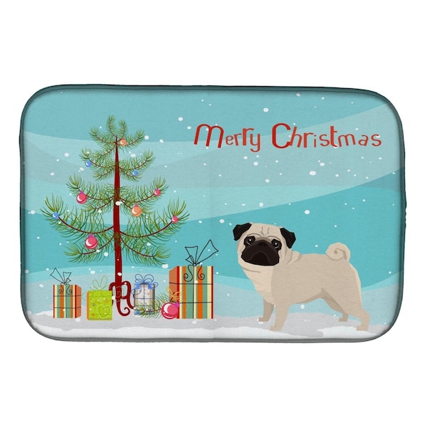 Carolines Treasures Pug Christmas Tree Dish Drying Mat - CK3557DDM
