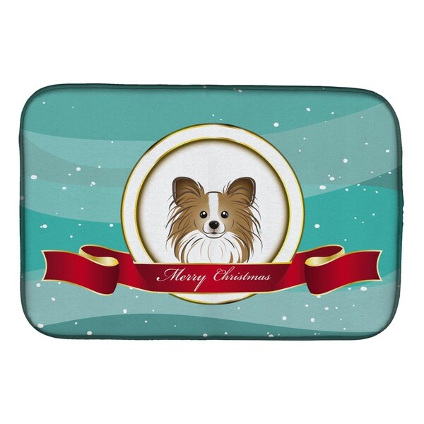 Carolines Treasures Papillon Merry Christmas Dish Drying Mat - BB1558DDM