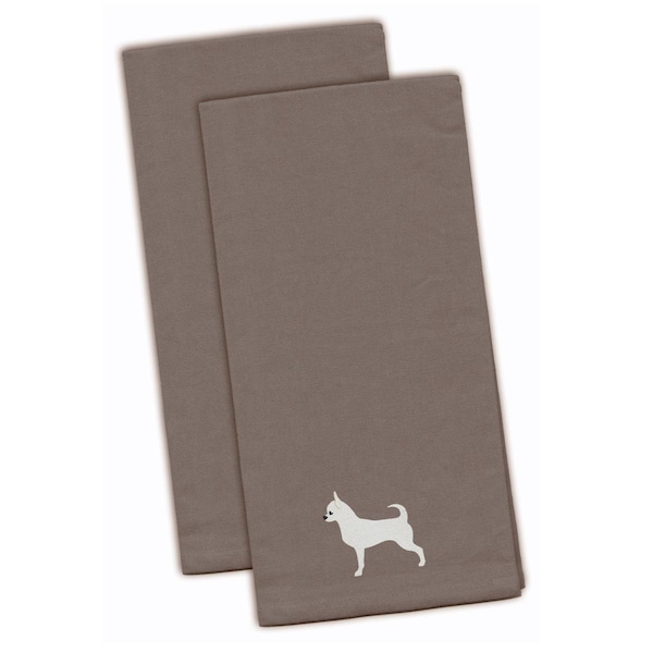 Carolines Treasures Chihuahua Gray Embroidered Kitchen Towel - BB3450GYTWE