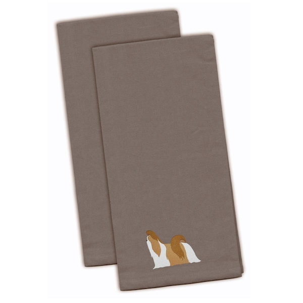 Carolines Treasures Shih Tzu Gray Embroidered Kitchen Towel - BB3446GYTWE