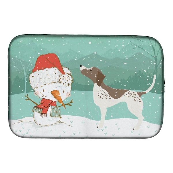 Carolines Treasures German Shorthair Snowman Christmas Dish Drying Mat - CK2045DDM