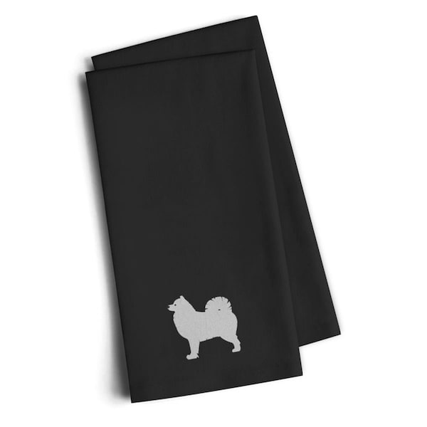 Carolines Treasures Samoyed Black Embroidered Kitchen Towel, Set of 2 - BB3459BKTWE