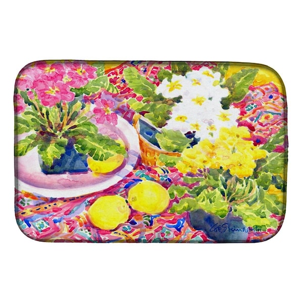 Carolines Treasures Flower - Primroses Dish Drying Mat - 6062DDM