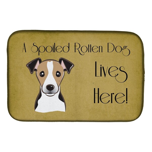 Carolines Treasures Jack Russell Terrier Spoiled Dog Lives Here Dish Drying Mat - BB1509DDM