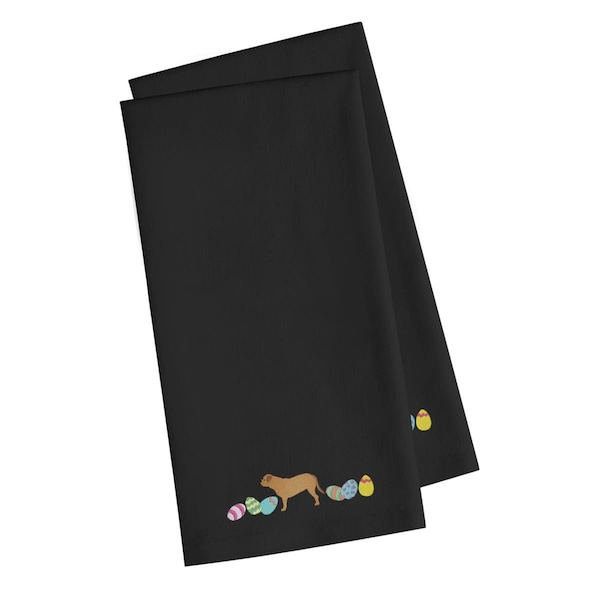 Carolines Treasures Dogue De Bordeaux Easter Black Embroidered Kitchen Towel - CK1635BKTWE