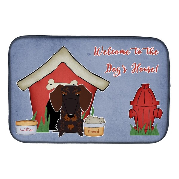 Carolines Treasures Dog House Collection Wire Haired Dachshund Chocolate Dish Drying Mat - BB2883DDM