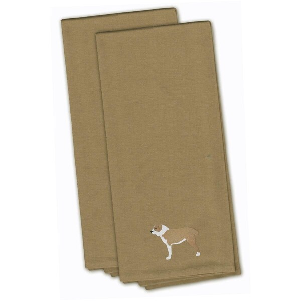 Carolines Treasures Central Asian Shepherd Dog Tan Embroidered Kitchen Towel - BB3428TNTWE