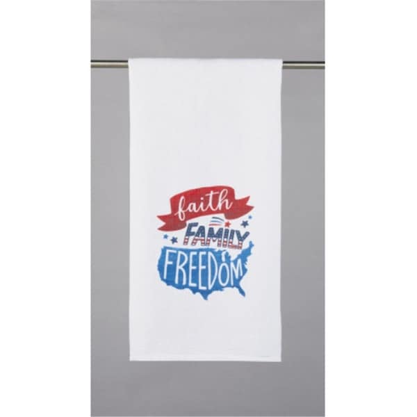 Peking Handicraft 18 x 25 in. Faith Family Freedom Kitchen Towel, 4PK - 04TG1108WC