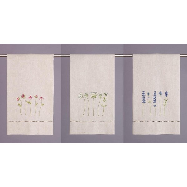 Tarifa 14 x 22 in. Floral GT 3 Design Kitchen Towel, 6PK - TA3676364