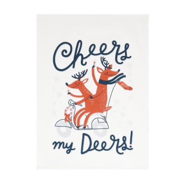Peking Handicraft 18 x 25 in. Cheers My Deers Kitchen Towel, 2PK - 04HLL43C