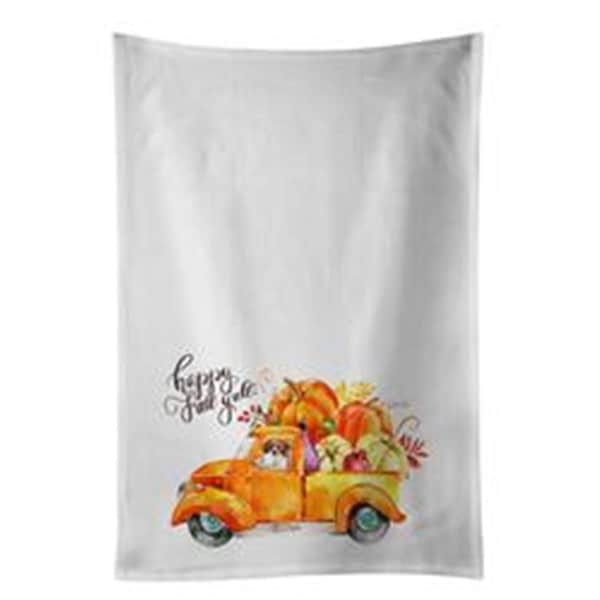 Carolines Treasures 28 x 19 in. Fall Harvest Beagle White Dish Towels Kitchen Towel, 2PK - CK2654WTKT