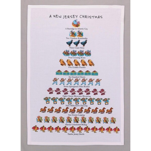 Tarifa 18 x 26 in. A New Jersey Christmas Kitchen Towel, 6PK - TA3686171