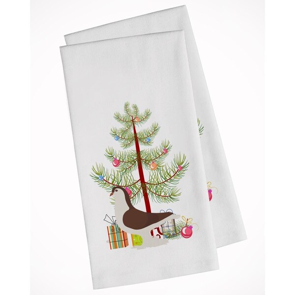 Carolines Treasures Large Pigeon Christmas White Kitchen Towel, 2PK - BB9310WTKT