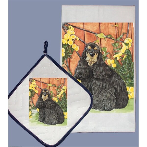 Pipsqueak Productions Cocker Spaniel Dish Towel And Pot Holder Set - DP969