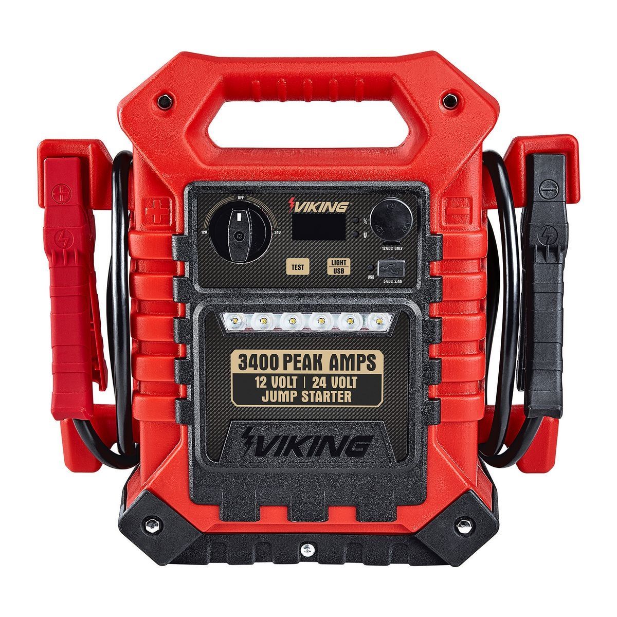 Arrancador de batería portátil y paquete de energía Viking 3400 Peak Amp Pro para automóviles - 57084