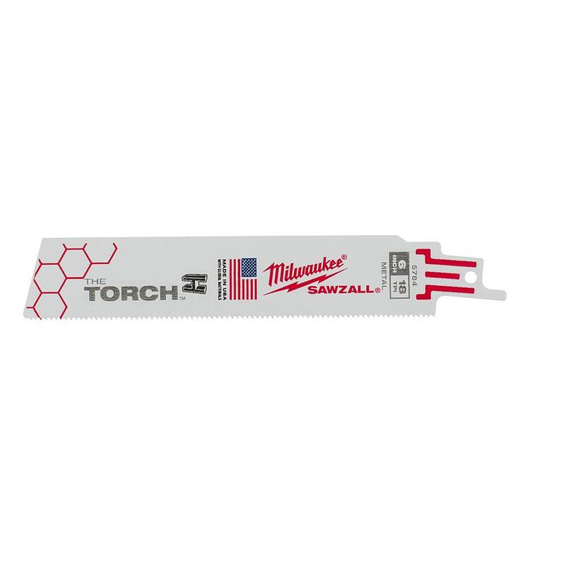Cuchillas de sierra reciproca Milwaukee 6 pulgadas 18 TPI Torch BiMetal para corte de metal mediano (paquete de 15) - 48-00-5784S-48-00-5784S-48-00-5784S