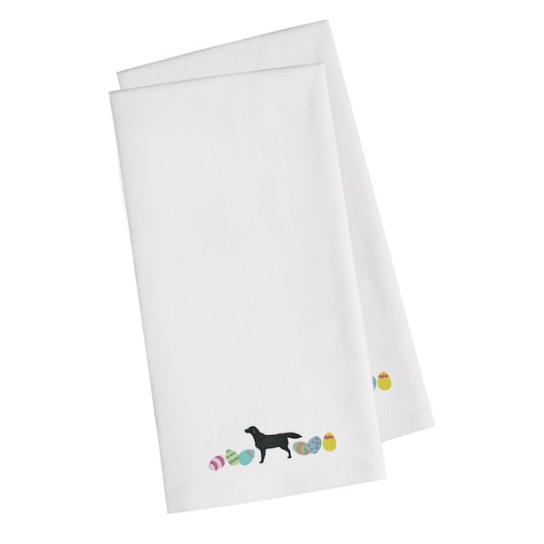 Carolines Treasures Black Labrador Retriever Easter White Embroidered Kitchen Towel, 2PK - CK1611WHTWE