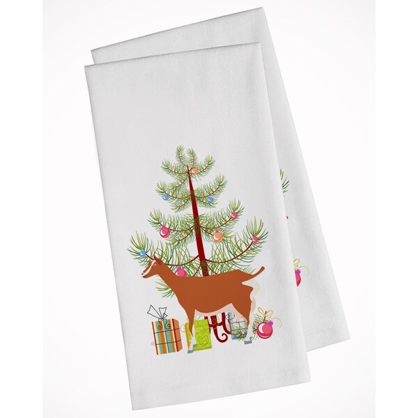 Carolines Treasures Toggenburger Goat Christmas White Kitchen Towel, 2PK - BB9248WTKT